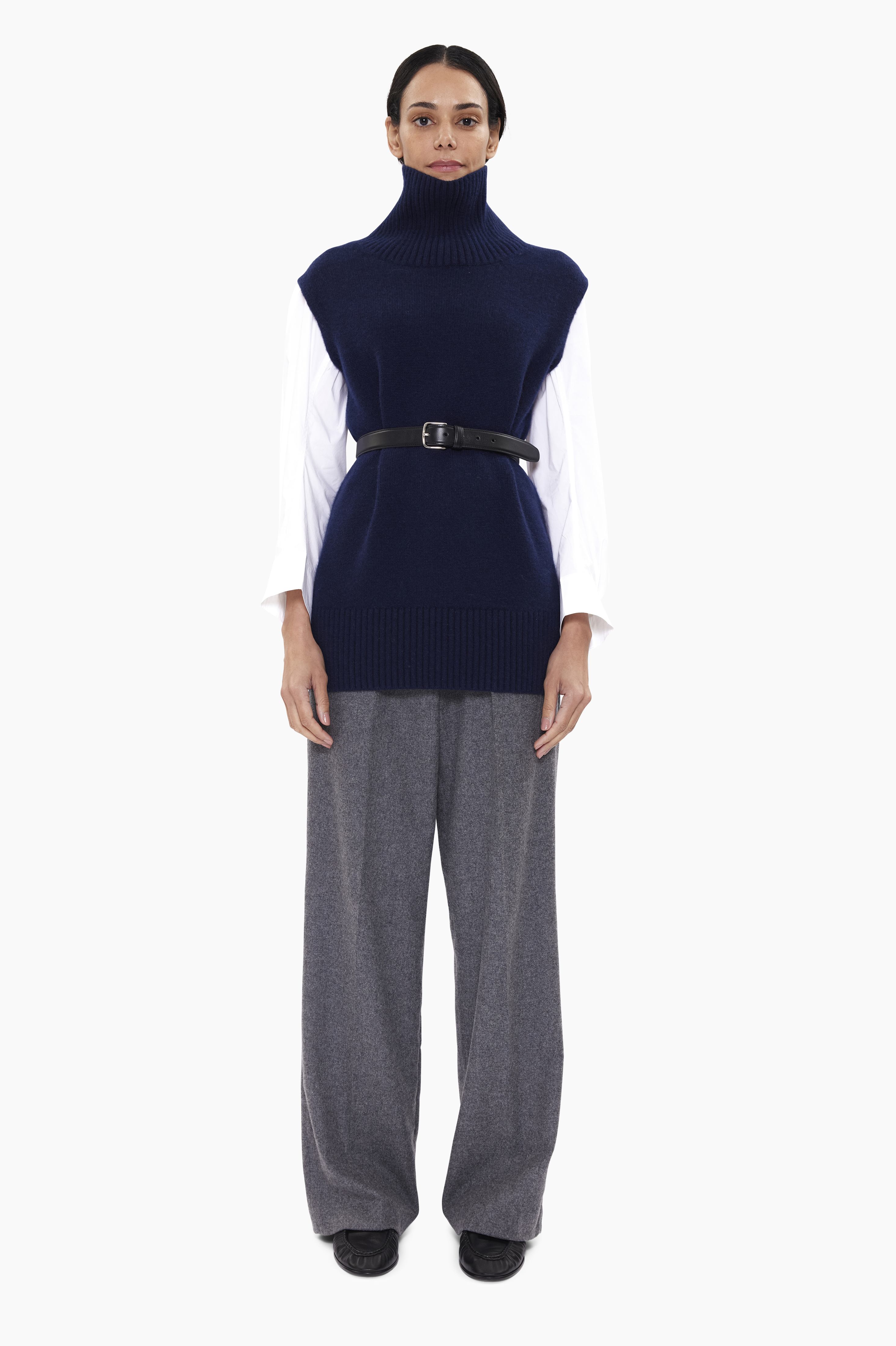 Honor cashmere Vest - Navy – front view