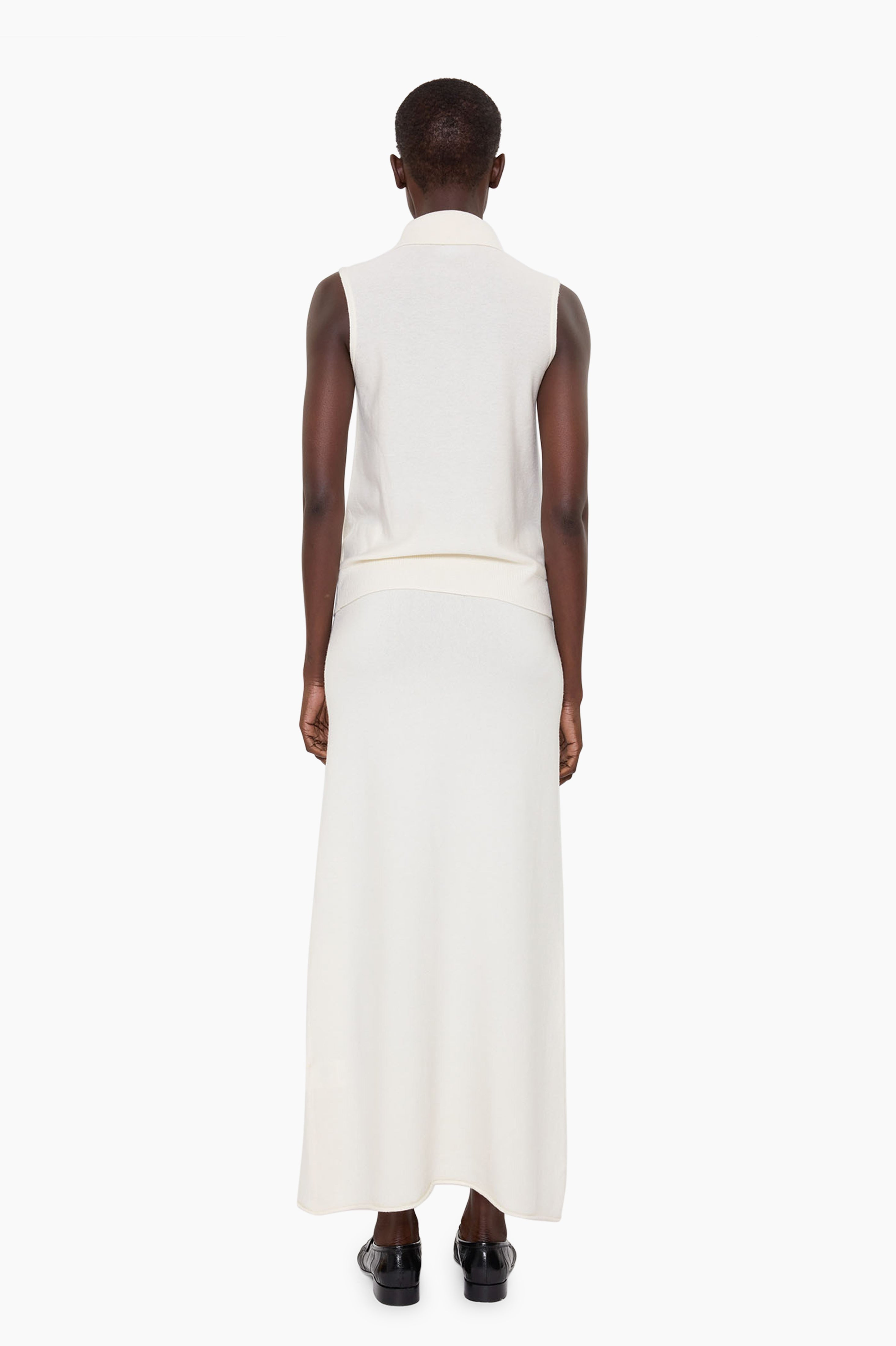 Shelby cashmere Vest - Ivory – back view