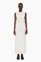 Shelby cashmere Vest - Ivory – front view