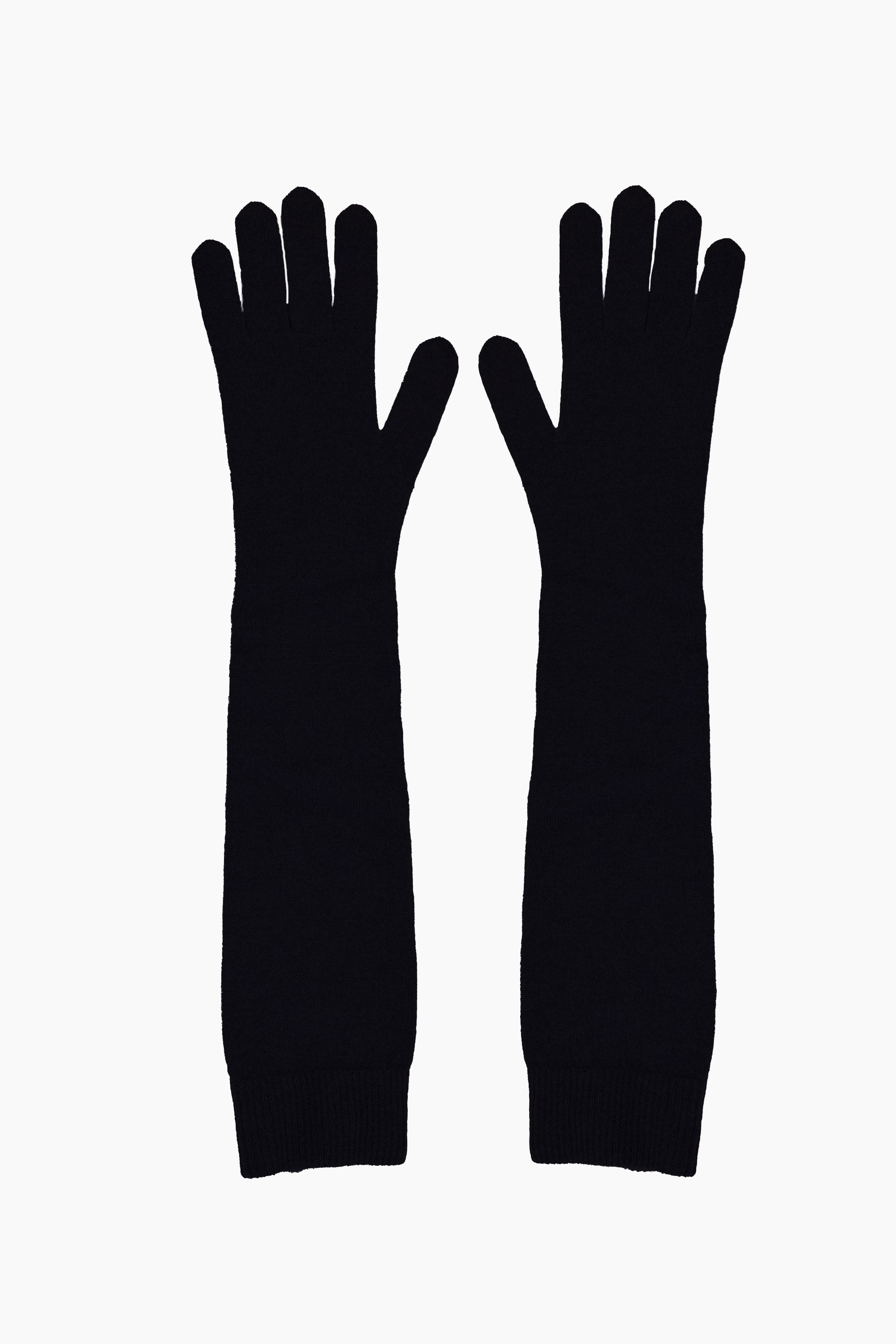Lulu cashmere Gloves - Black – front view