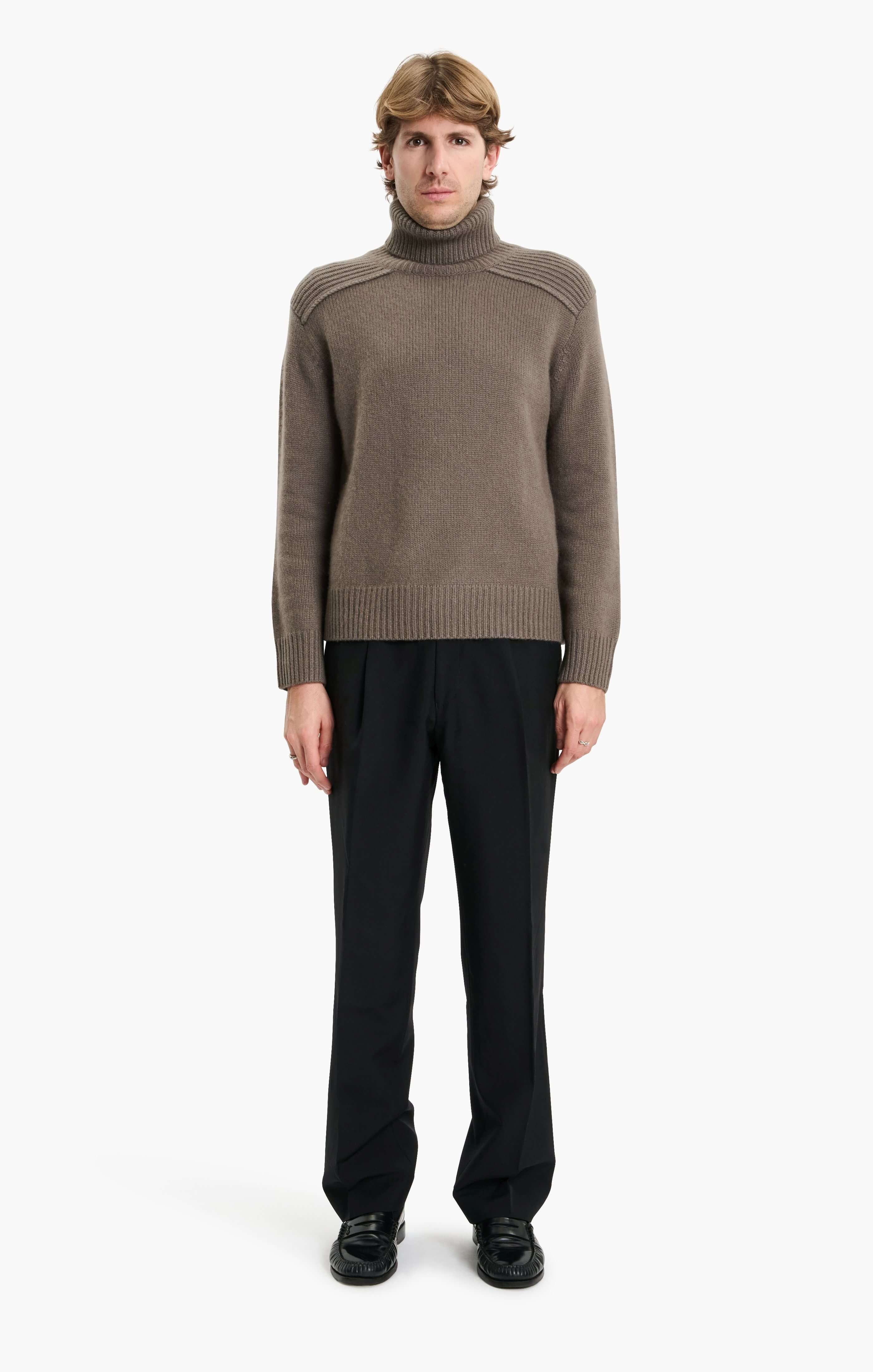 Mr Embankment cashmere Sweater - Shiitake – front view