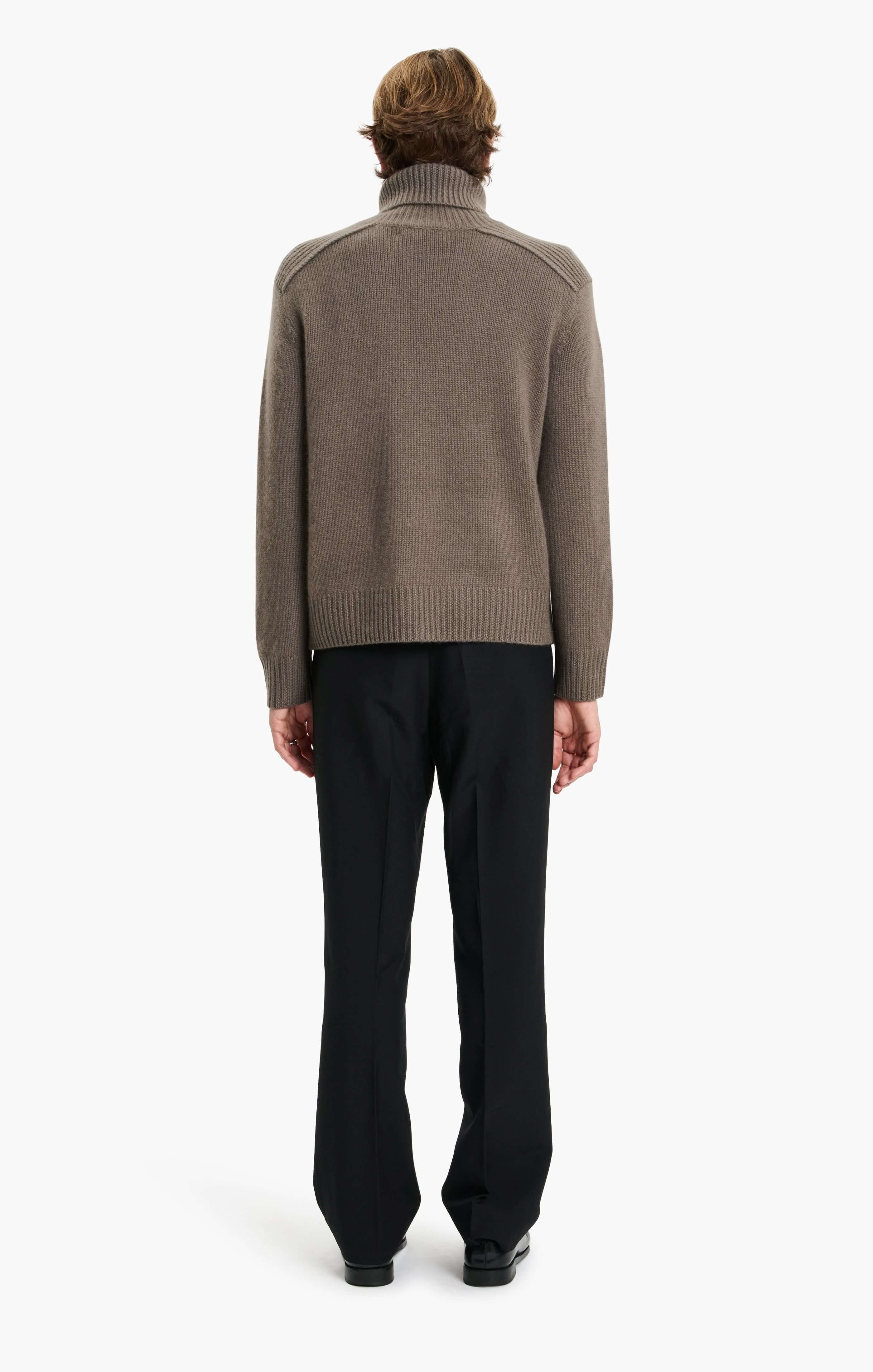 Mr Embankment cashmere Sweater - Shiitake – back view