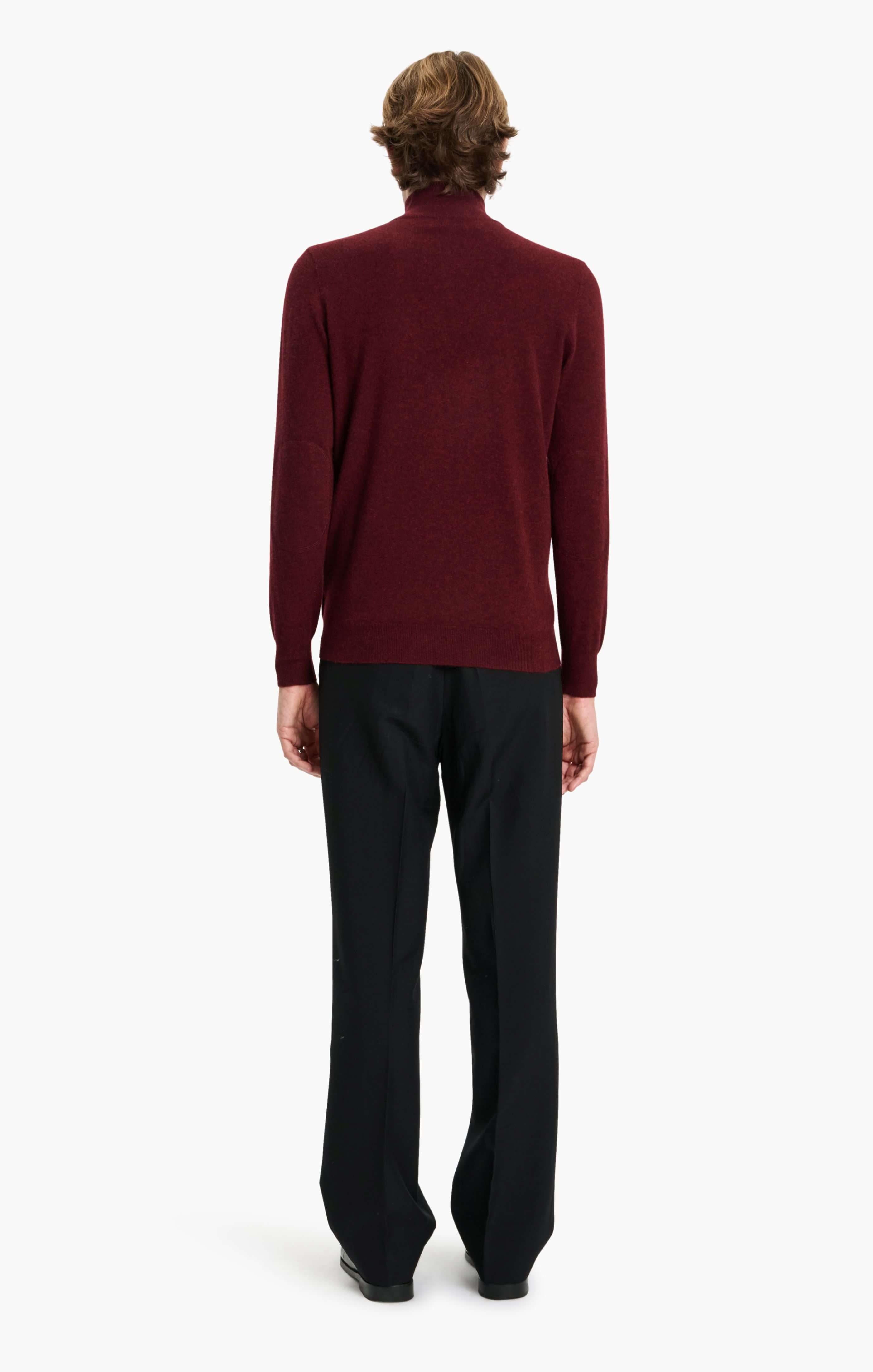 Mr Fenchurch cashmere Sweater - New Burgundy – back view