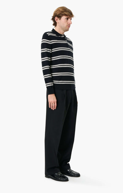Mr Swansea Striped Sweater - Black