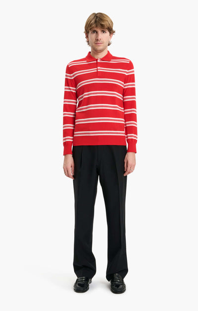 Mr Swansea Striped Sweater - Postbox Red