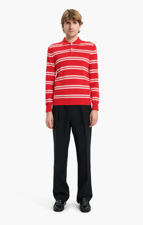 Mr Swansea Striped Sweater - Postbox Red