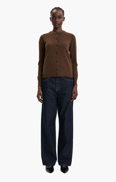 Nappa Cardigan - Brown Chocolate Marl