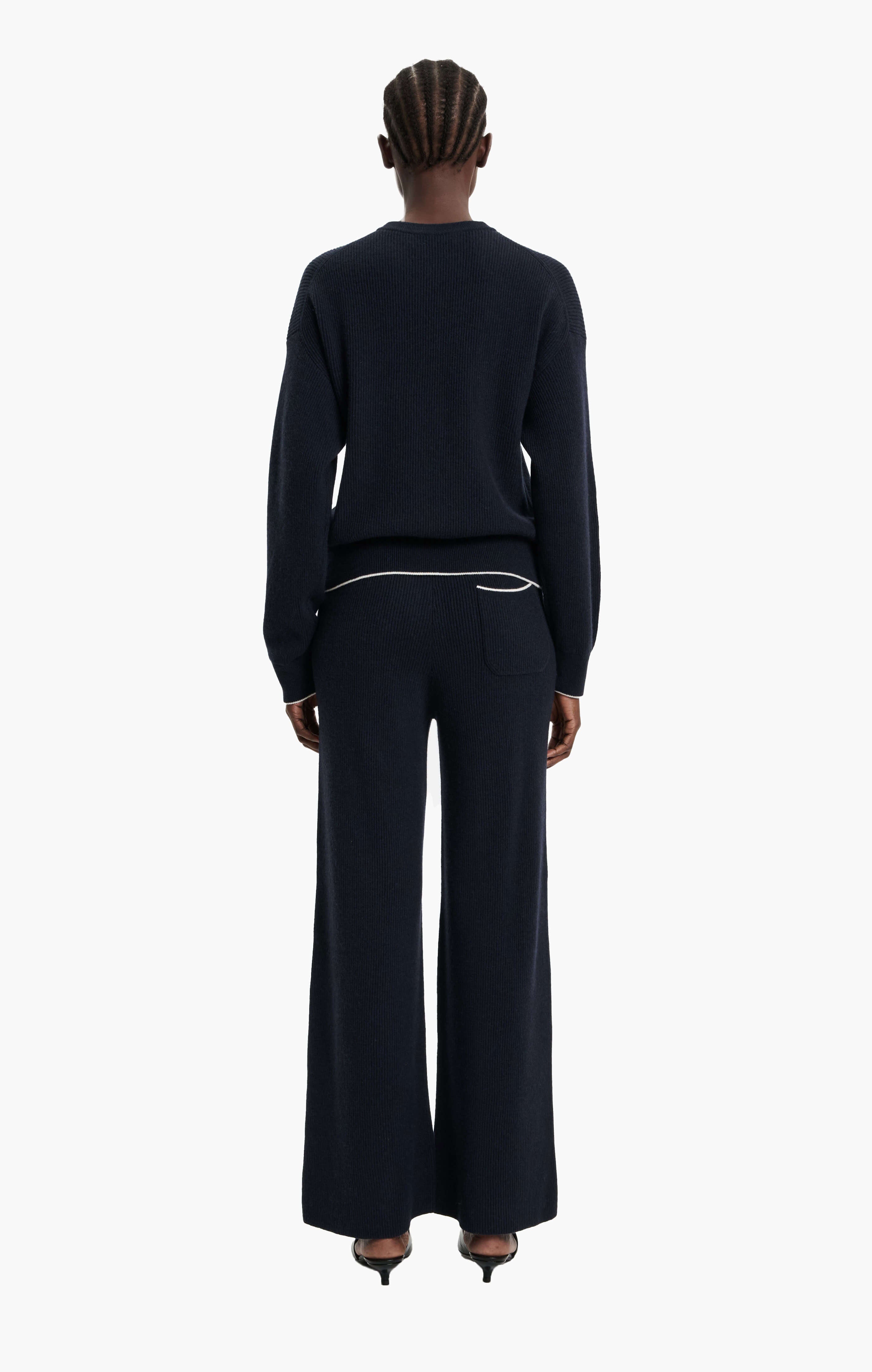 New Cornwall cashmere Sweater - Navy – back view
