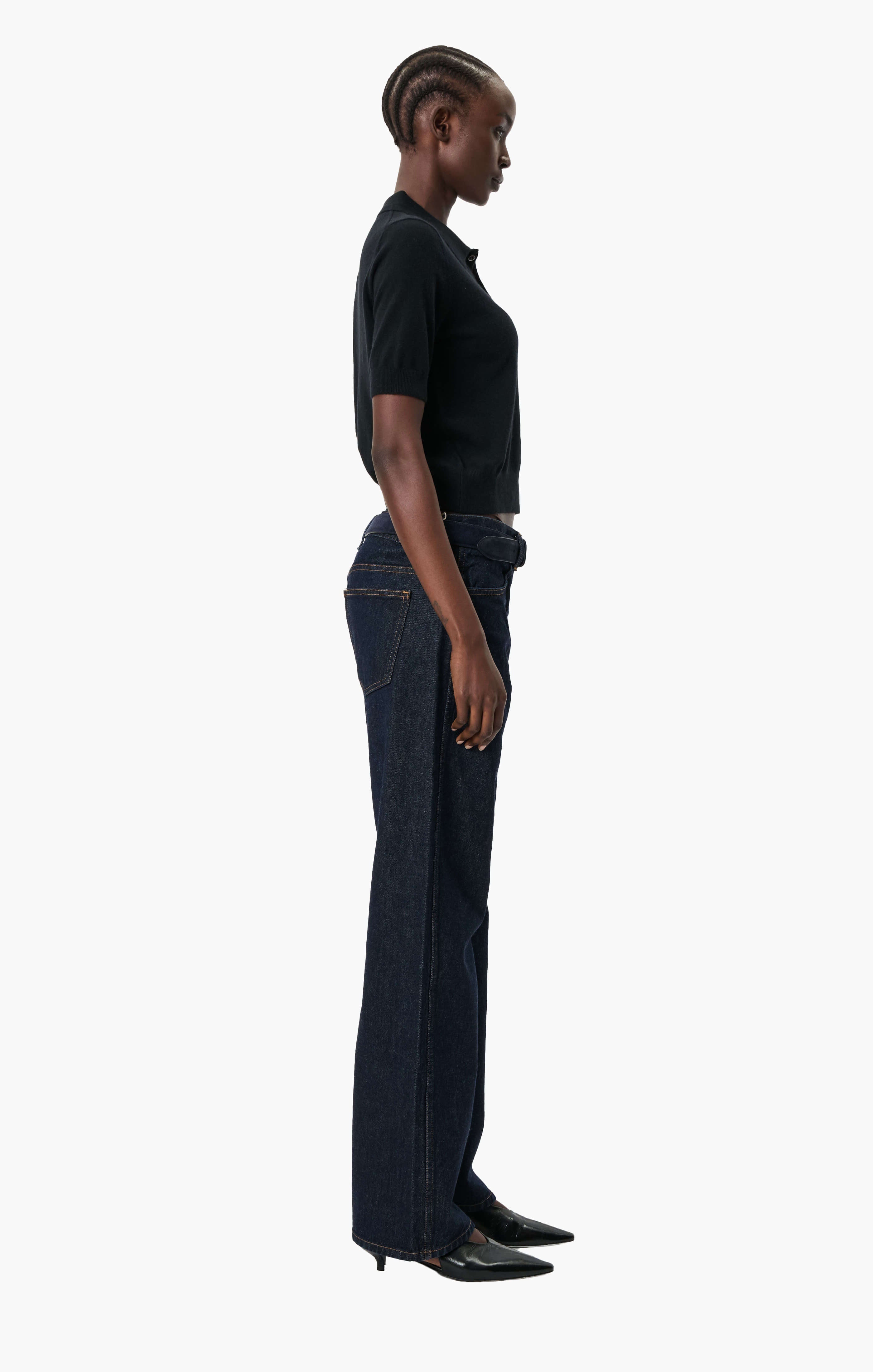 Octavia Polo cashmere Shirt - Black – side view