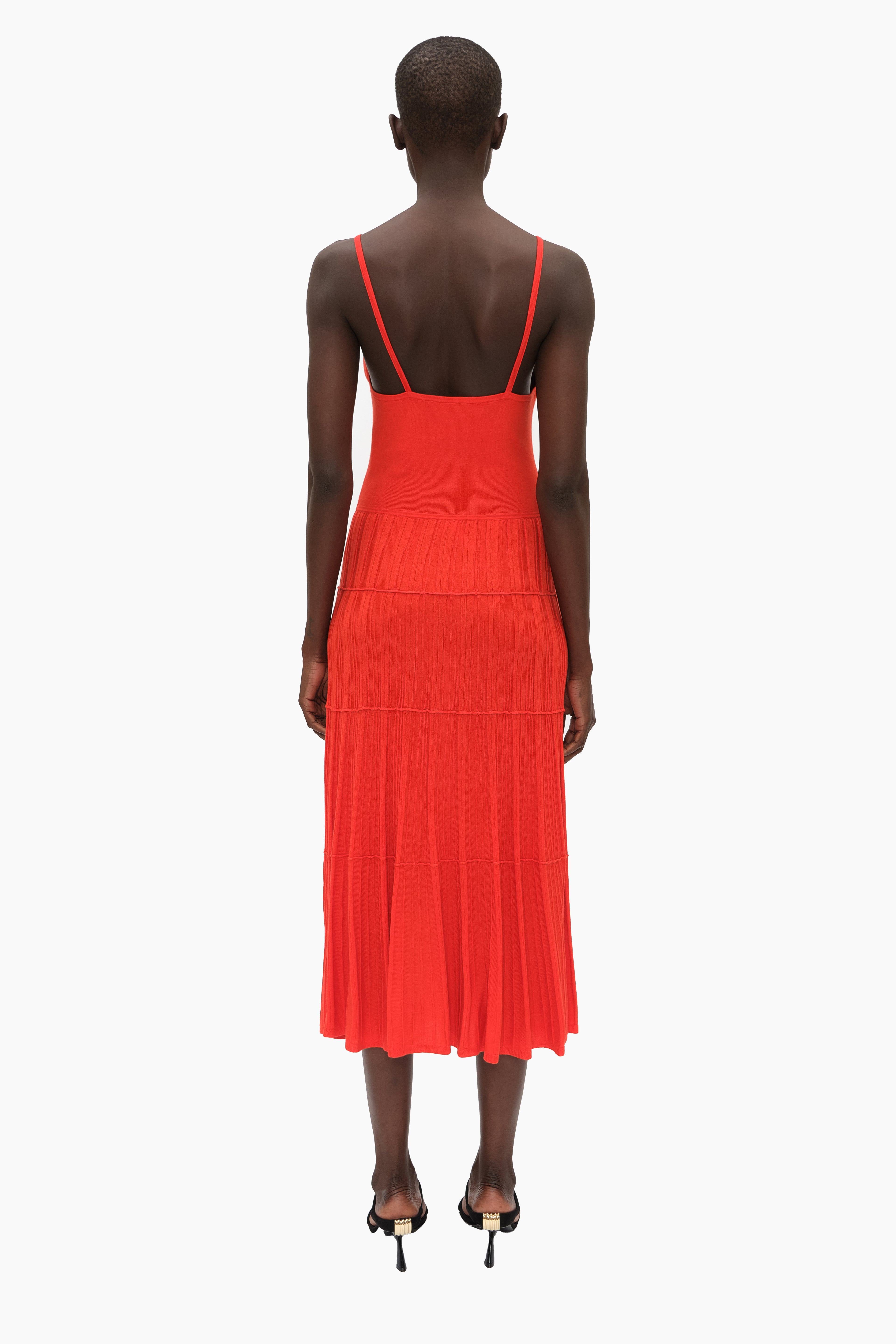 Rosemary cashmere Dress - Power Red – back view