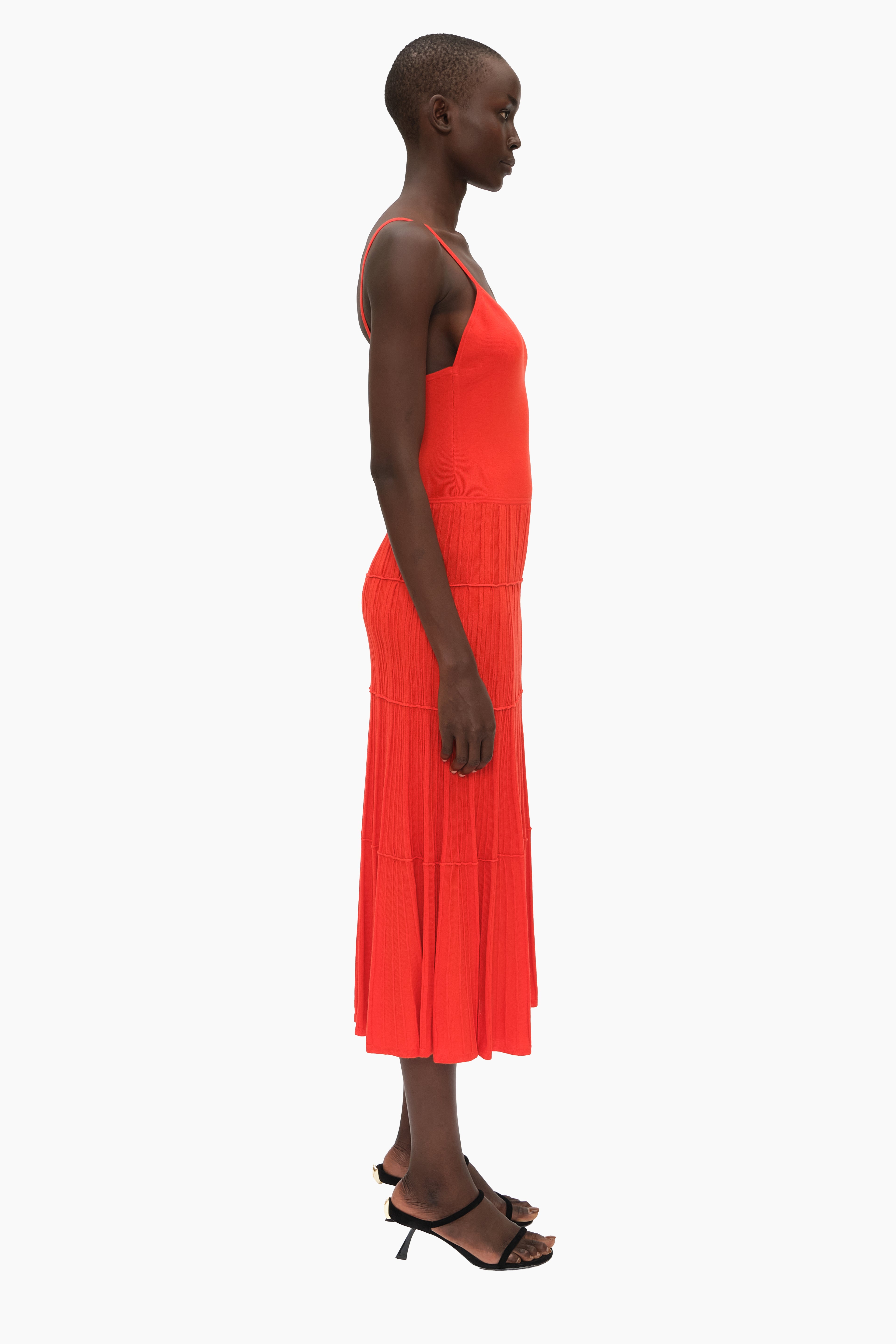 Rosemary cashmere Dress - Power Red – side view