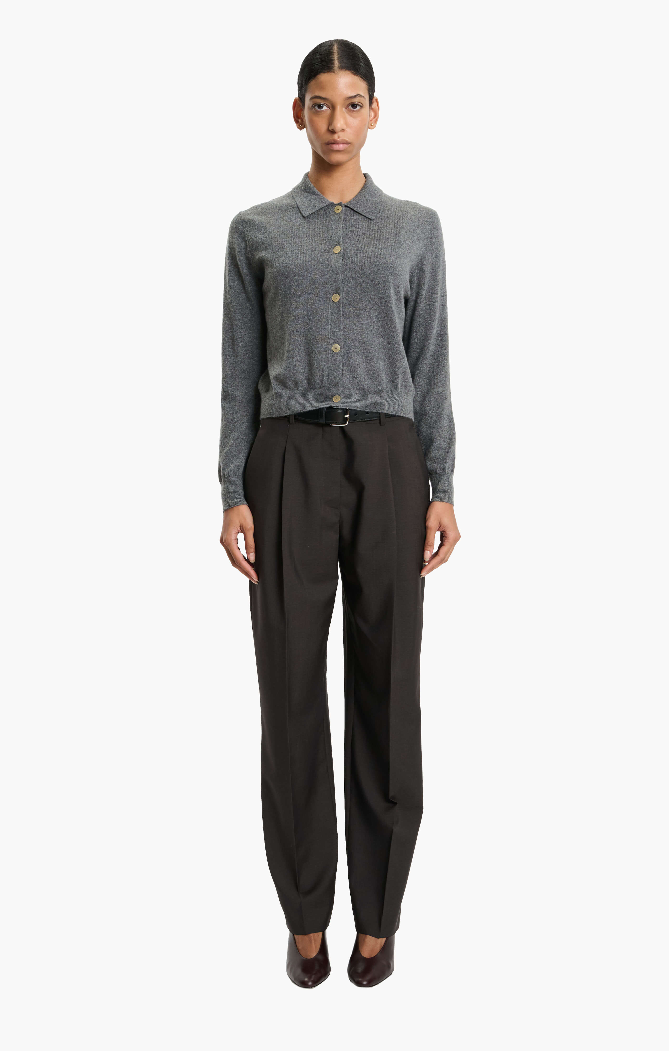 Wrexham cashmere Sweater - Granite Marl – front view