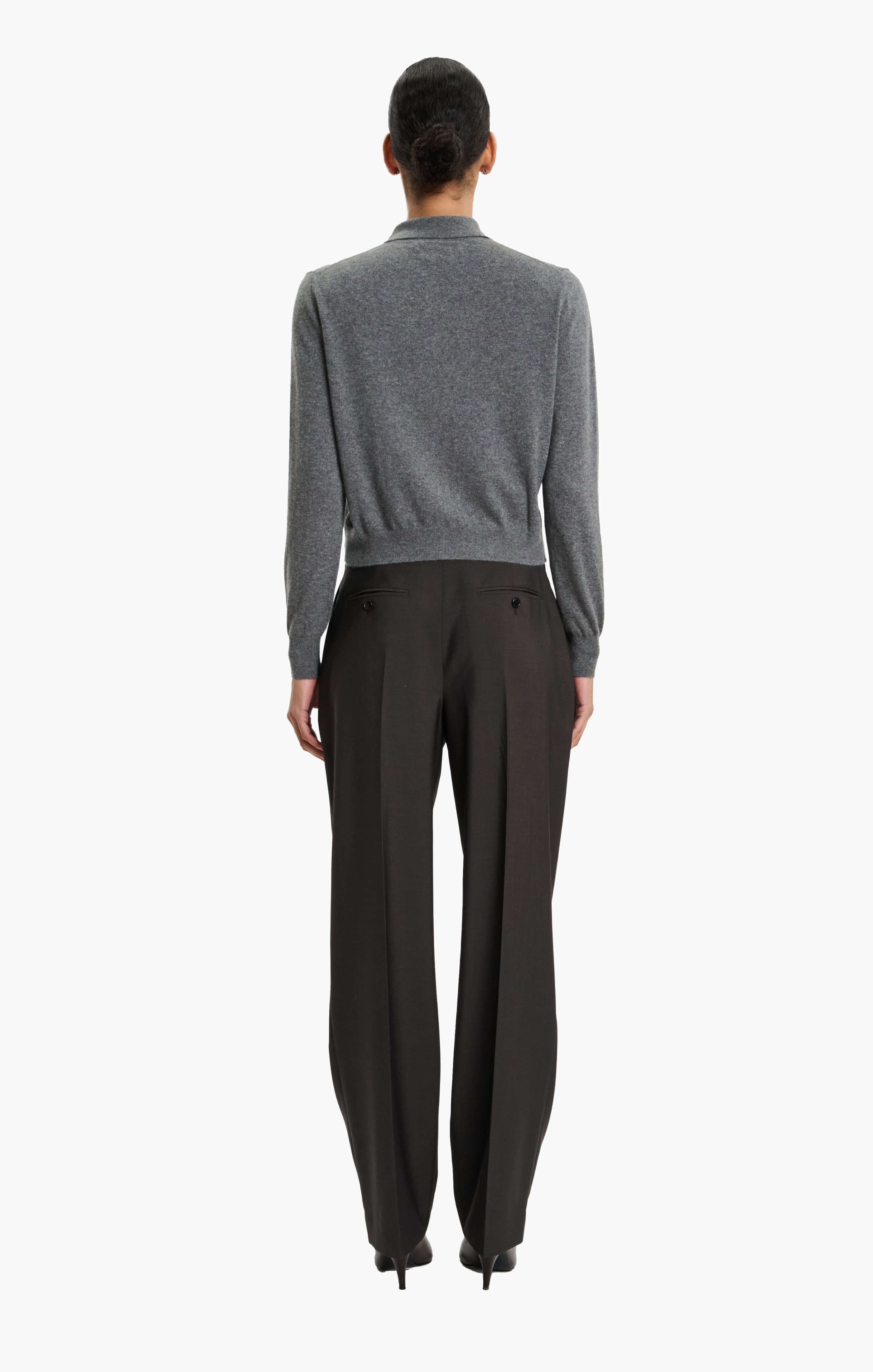 Wrexham cashmere Sweater - Granite Marl – back view