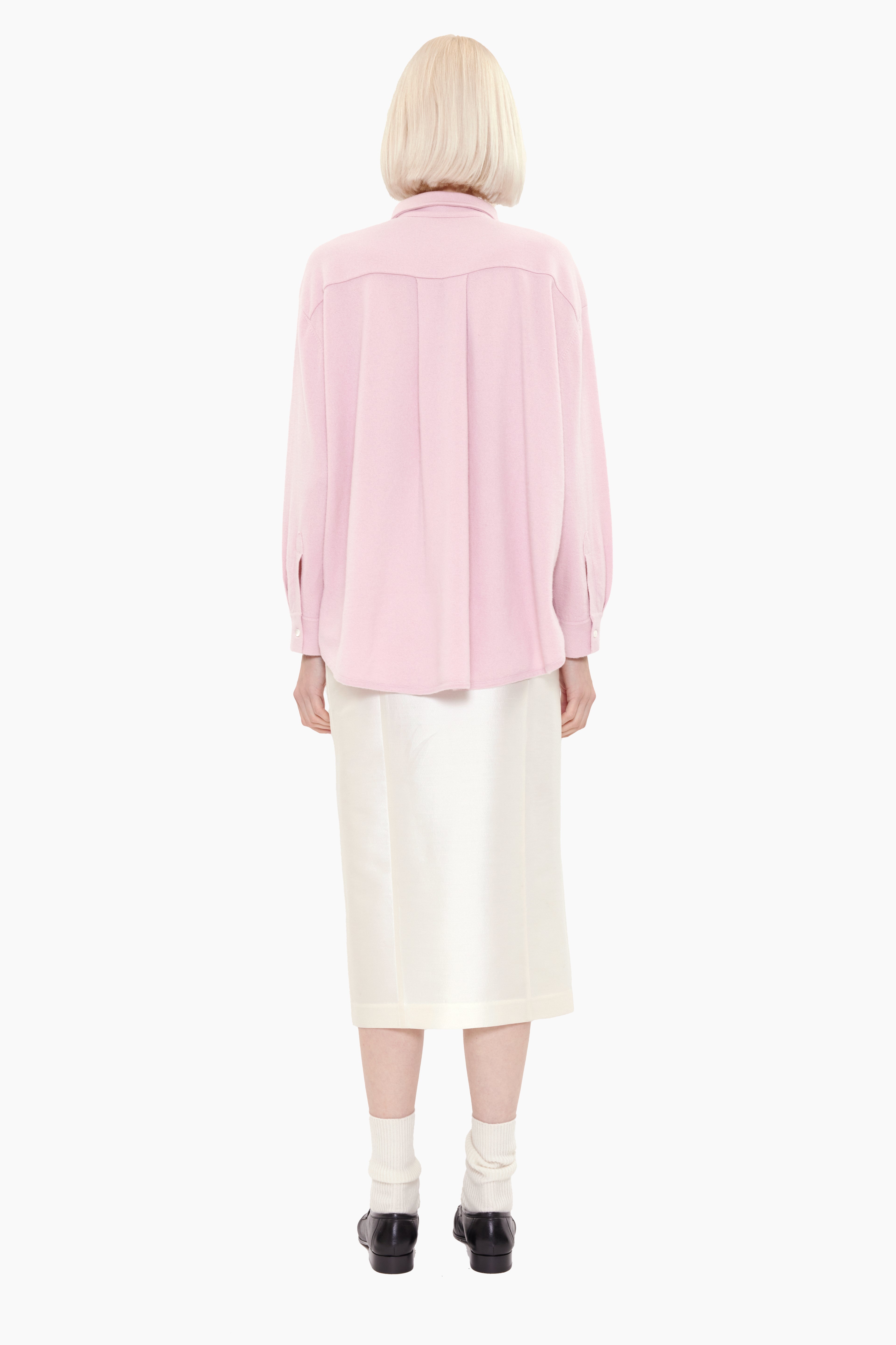 Longfield cashmere Skirt - Ivory – back view