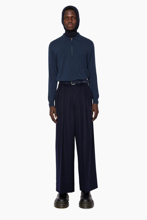 Mr Smythson Half Zip - Lava Blue