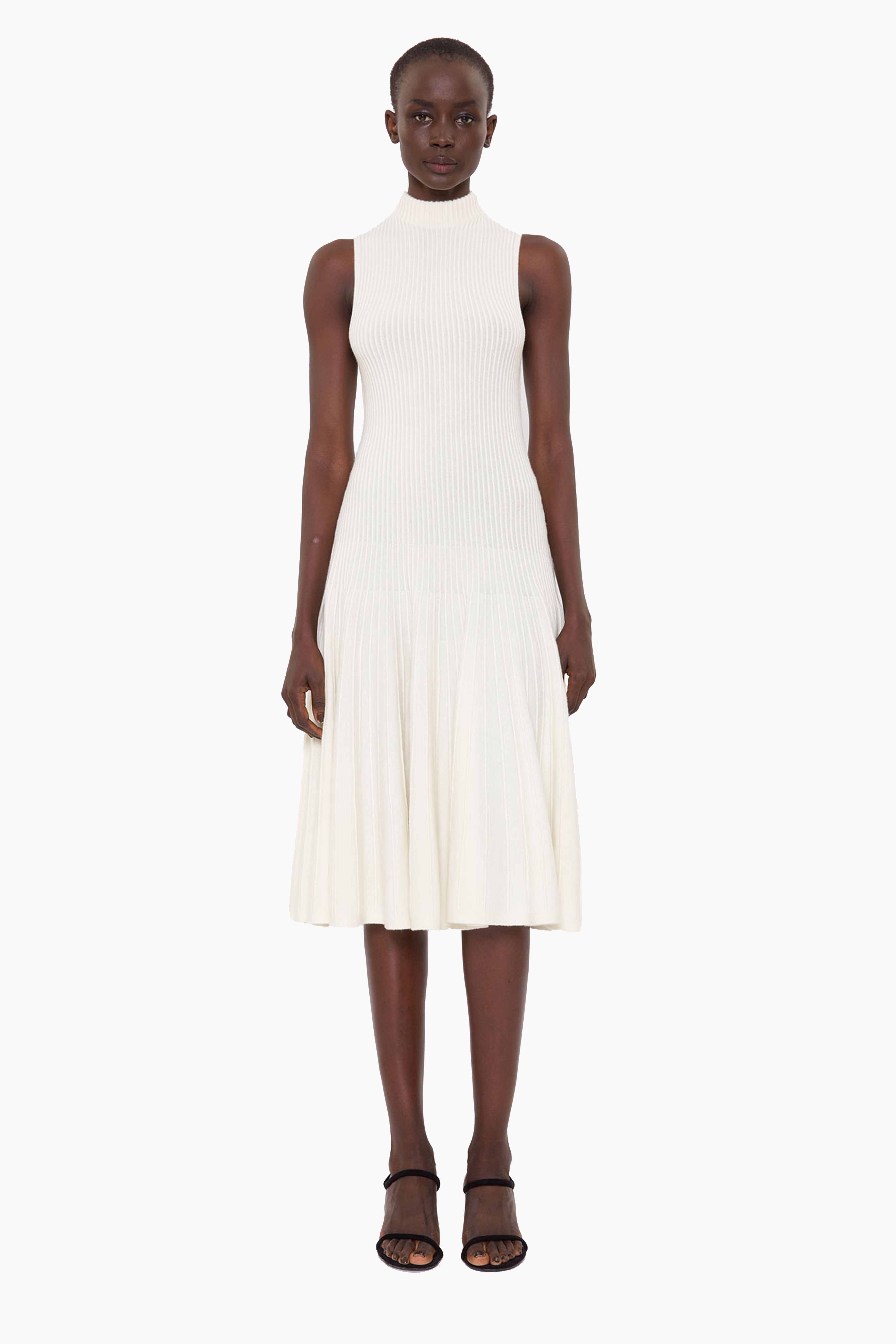Darla cashmere Dress - Ivory – front view