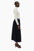 Olivia cashmere Skirt - Navy – side view