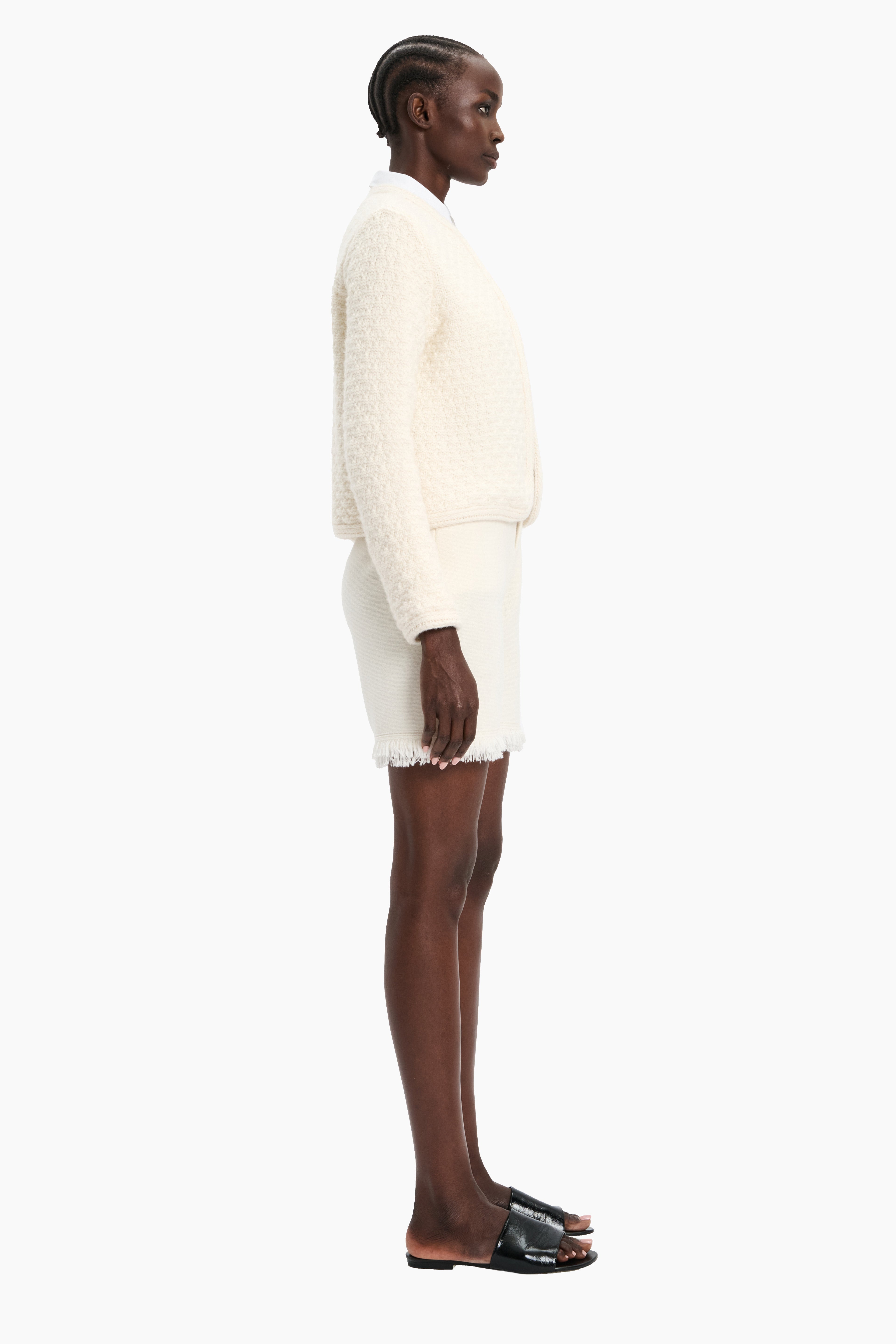 The Tate cashmere Jacket - Ivory – side view