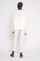 Elena cashmere Sweater - Ivory – back view
