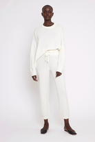 Elena cashmere Sweater - Ivory – front view